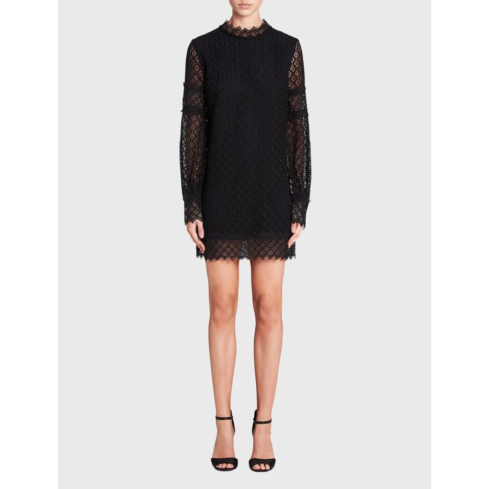 IRO Kara Long-Sleeve Black Lace Mini Dress Women's FR 36/ US 4